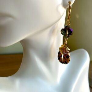 HAND CRAFTED PIERCED COWRIE SHELL EARRINGS